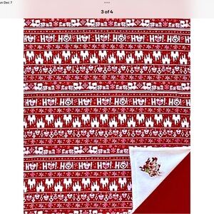 Disney Parks Mickey Mouse Christmas Holiday Fleece Blanket Throw 50x60